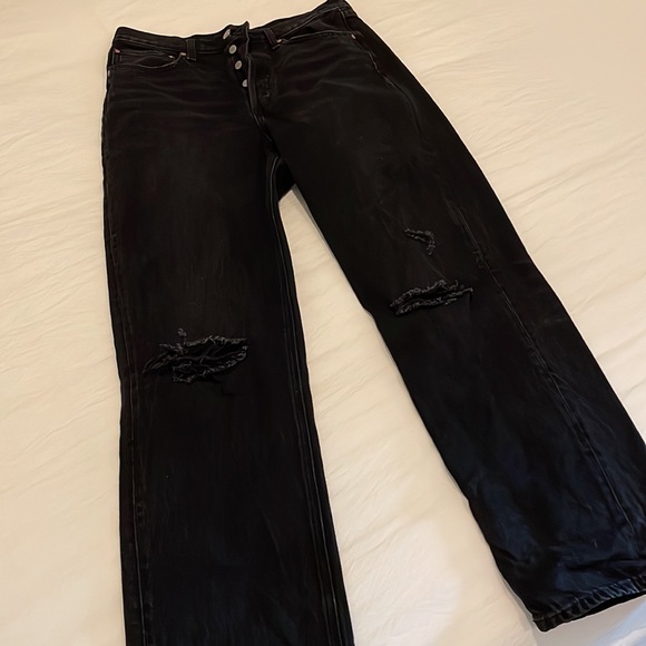 Denim Forum Aritzia The Joni High Rise Loose Black Jeans 26 Oversized - Picture 5 of 5